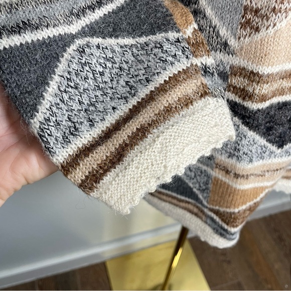 La Vicunita Baby Alpaca Multi Colored Cardigan Abstract print Sweater XL - Picture 9 of 11